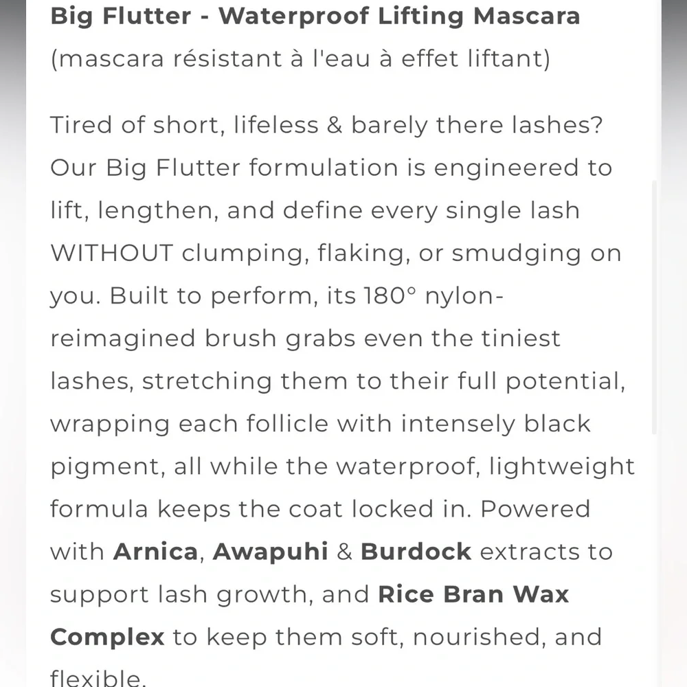 SERAPHINE BOTANICALS Big Flutter - Waterproof Lifting Mascara, Full Size, NEW‎